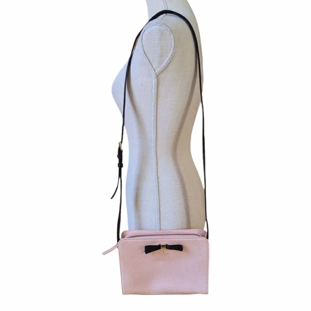 Kate Spade Henderson Street Fannie Pebbled Leather Shoulder Bag Pink & Gold